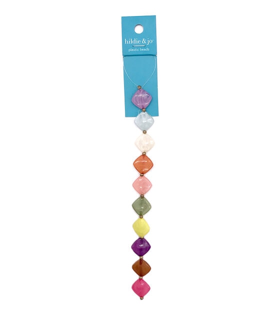 Multicolor Square Plastic Strung Beads by hildie & jo