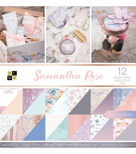 DCWV Premium Stack Double-sided Printed Cardstock - Samantha Rose