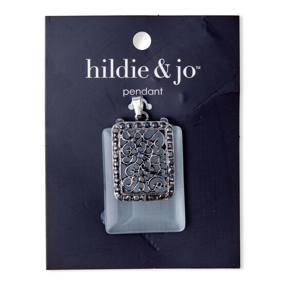 Antique Silver Rectangular Pendant by hildie & jo