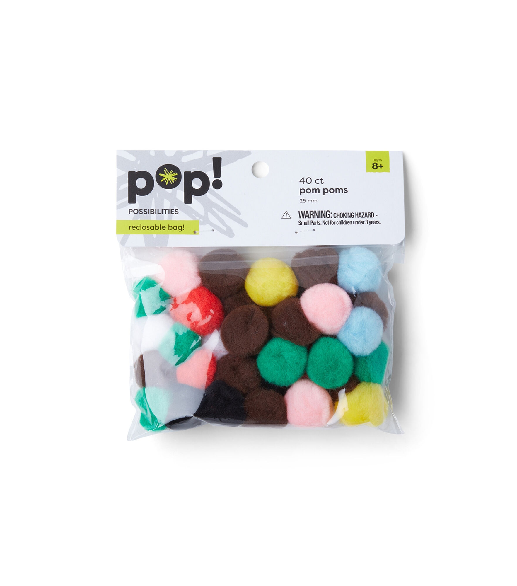 POP! Poms 1in 40pc, Mult, hi-res