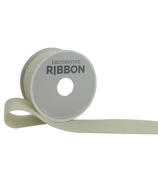 Decorative Ribbon 1.5" Burlap Ribbon Ivory