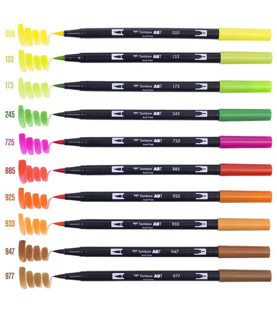 Tombow Dual Brush Pen Set, 10-Colors, Citrus, , hi-res, image 7