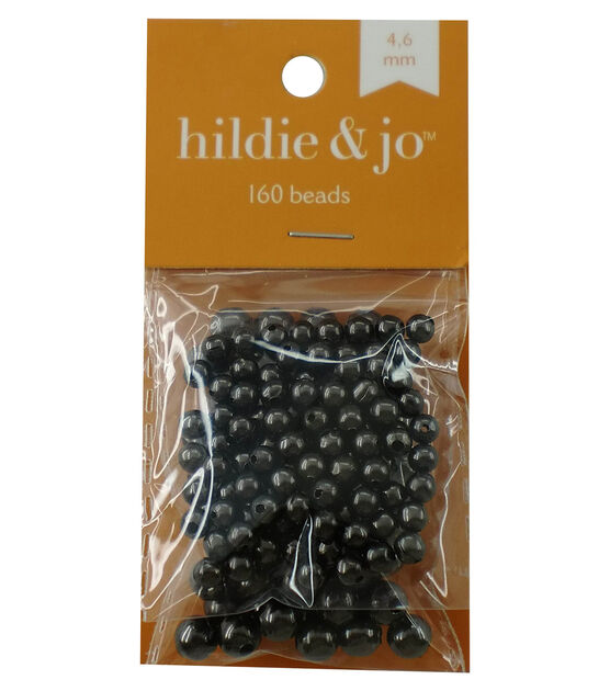 160pc Black Nickel Round Metal Beads by hildie & jo