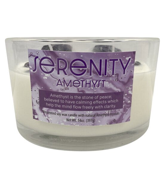 Unscented Crystal Candle Amethyst