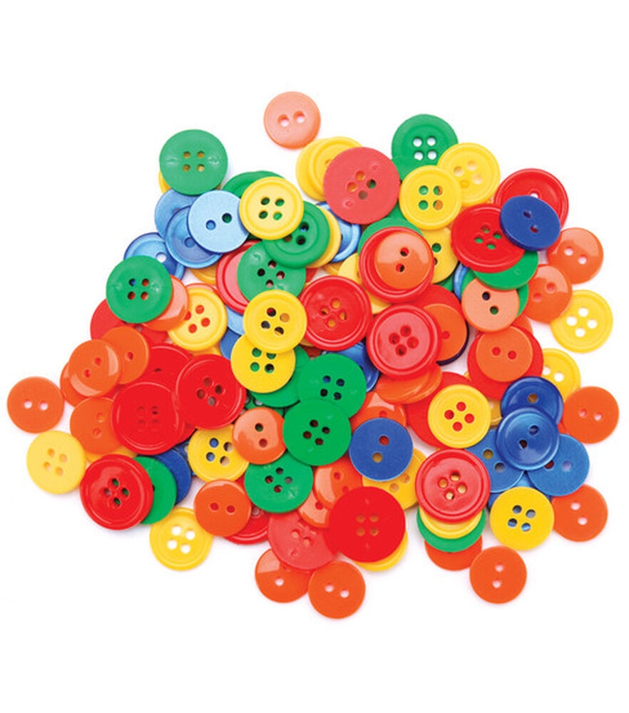 Favorite Findings 130ct Assorted Buttons, Primary, swatch