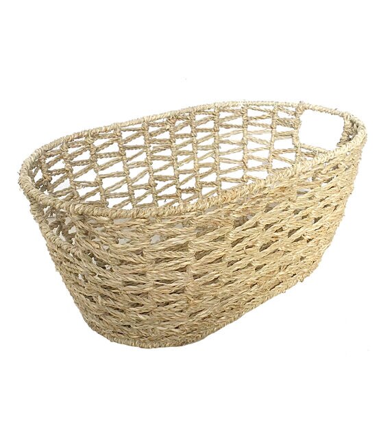 Organizing Essentials Oval Open Weave Seagrass Basket