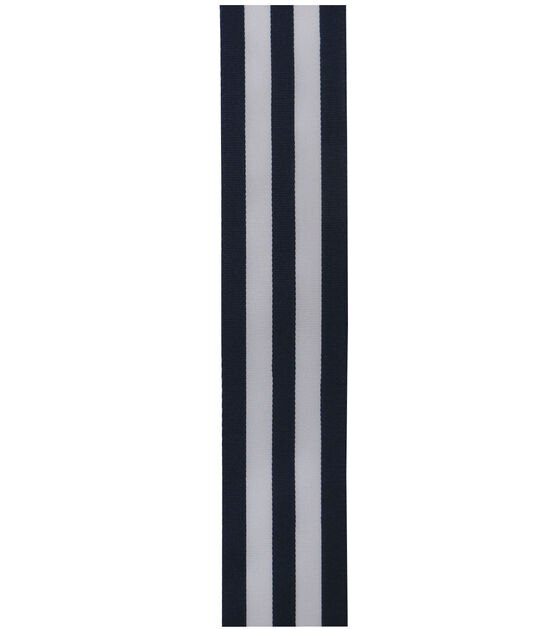 Save the Date 1.5" x 15' Navy & White Stripe Ribbon, , hi-res, image 2