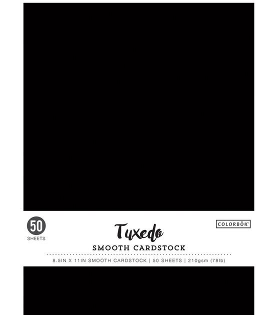 Colorbok 78lb Smooth Cardstock 8.5"X11" 50 Pkg Tuxedo
