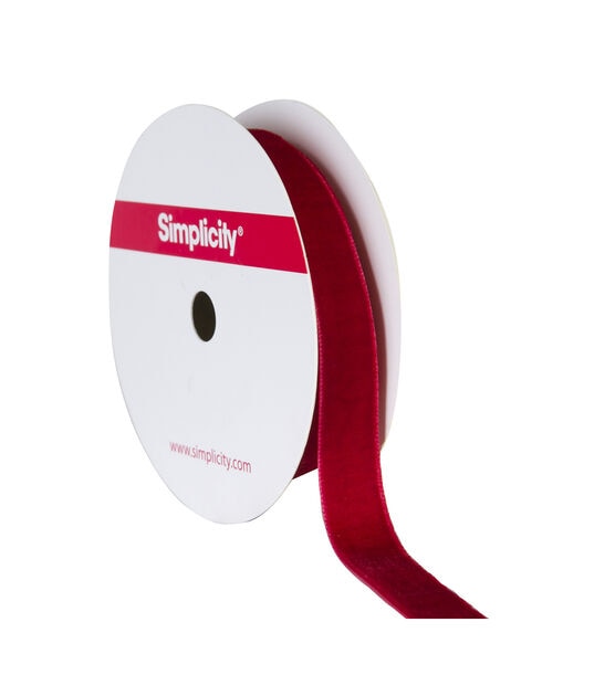 Simplicity Velvet Trim 0.5'' Red, , hi-res, image 3