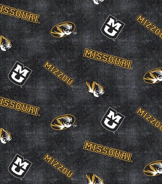 University of Missouri Tigers Flannel Fabric 42" Distressed Logo