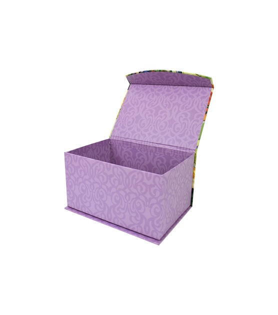 8" Purple Gallery Floral Fliptop Box, , hi-res, image 2