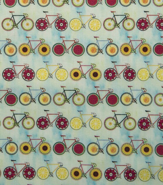 Lemon Bikes Novelty Cotton Fabric
