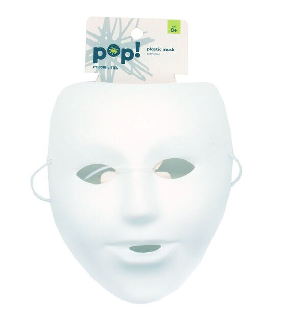 POP! Possibilities 6in Plastic Masquerade Mask - Matte White