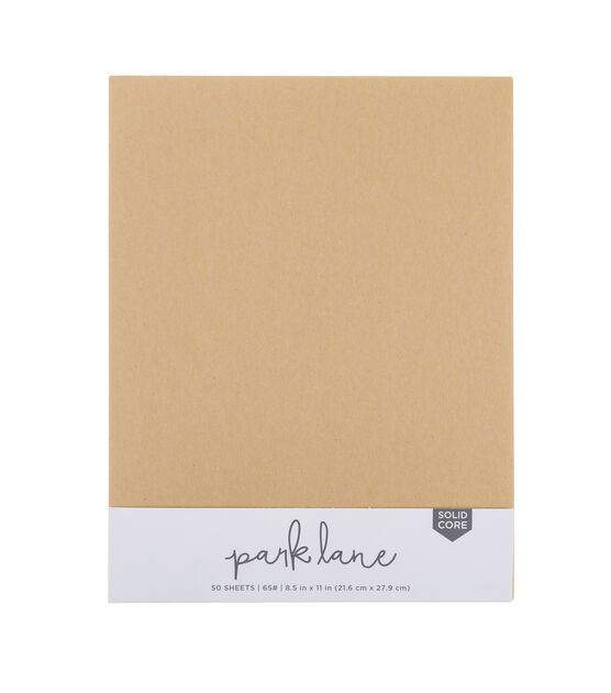 50 Sheet 8.5" x 11" Light Brown Cardstock Paper Pack by Park Lane