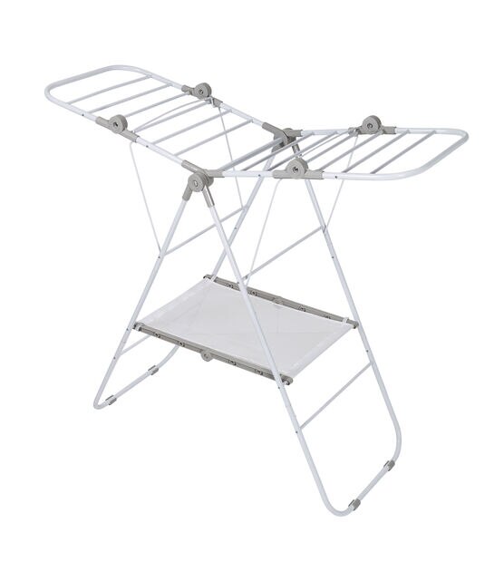 Honey Can Do 47" White Narrow Folding Wing Clothes Drying Rack 50lbs, , hi-res, image 2