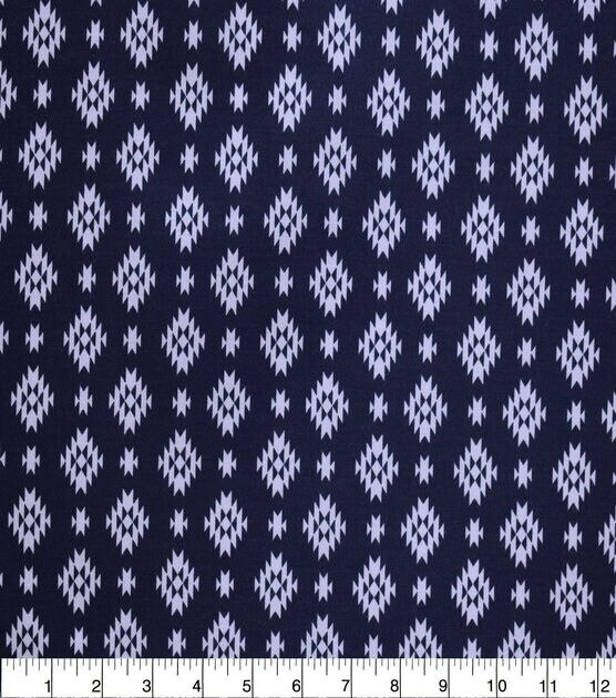 Southwest Tribal Print on Navy Quilt Cotton Fabric by Quilter's Showcase, , hi-res, image 1