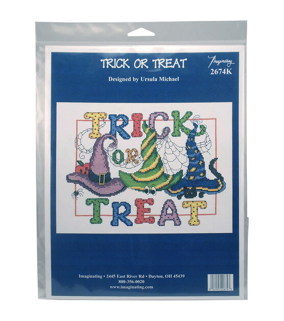 Imaginating 10.5" x 8" Trick or Treat Counted Cross Stitch Kit