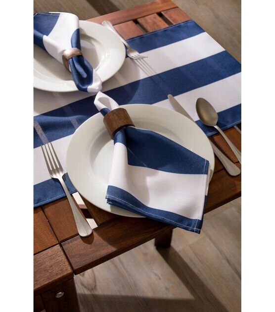 Design Imports Nautical Blue Cabana Outdoor Table Runner, , hi-res, image 3