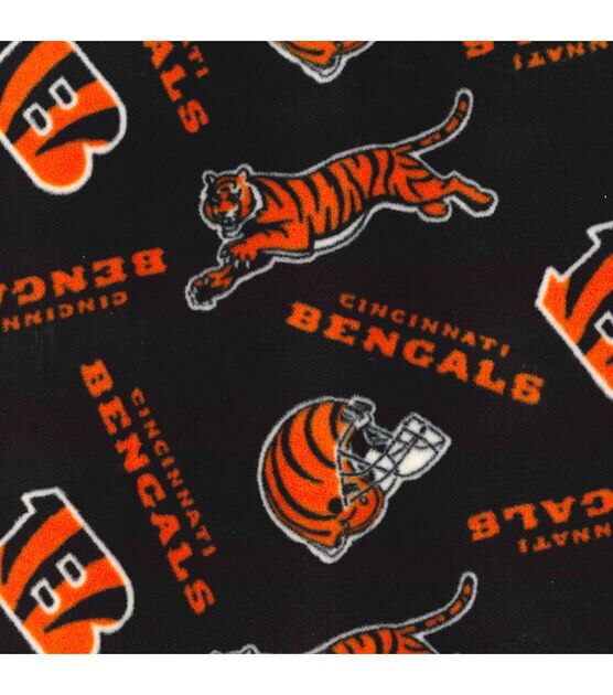 Fabric Traditions Cincinnati Bengals Fleece Fabric Tossed Print, , hi-res, image 2