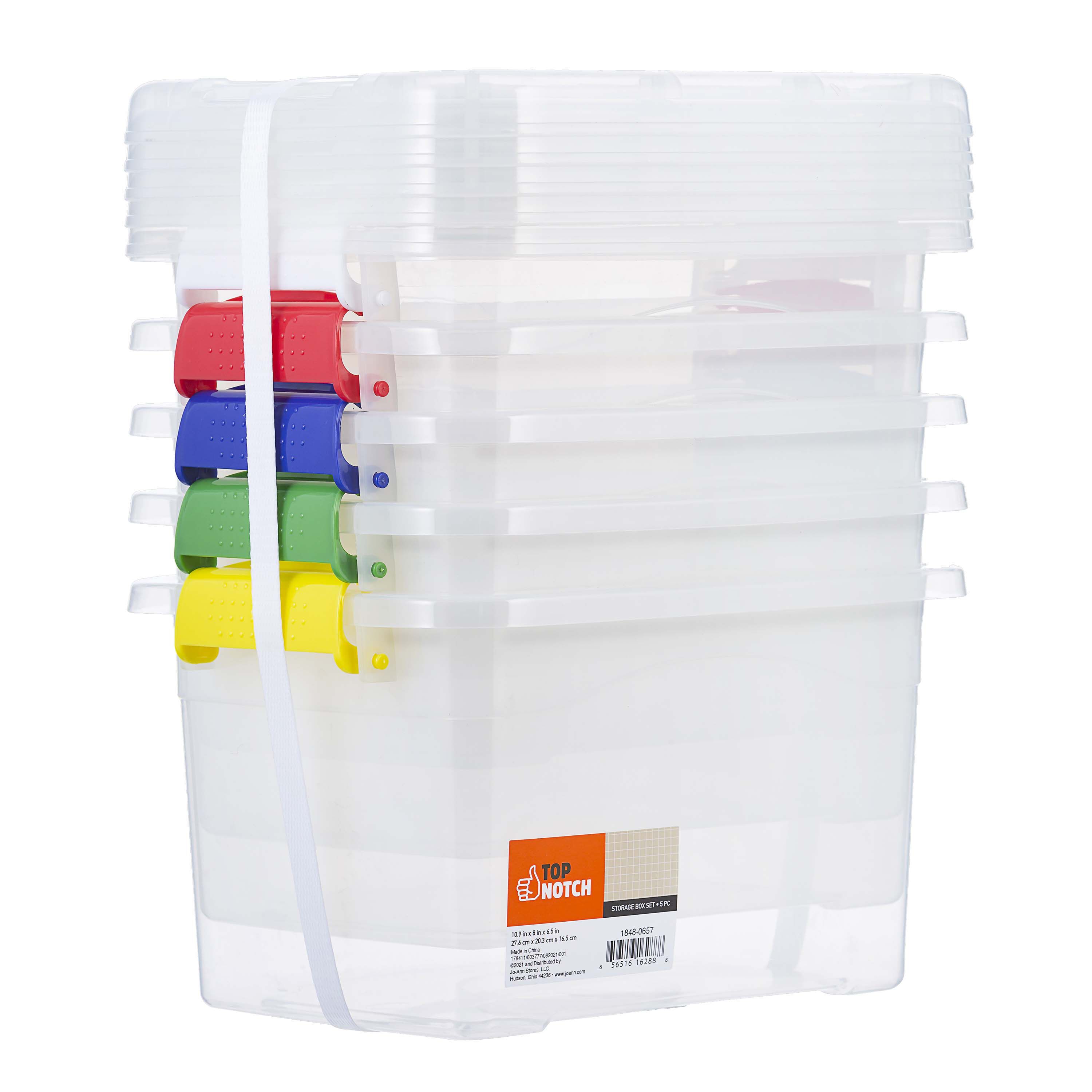 11 x 6.5 Storage Boxes with Latch Closures 5ct by Top Notch - Plastic Storage - Storage & Organization