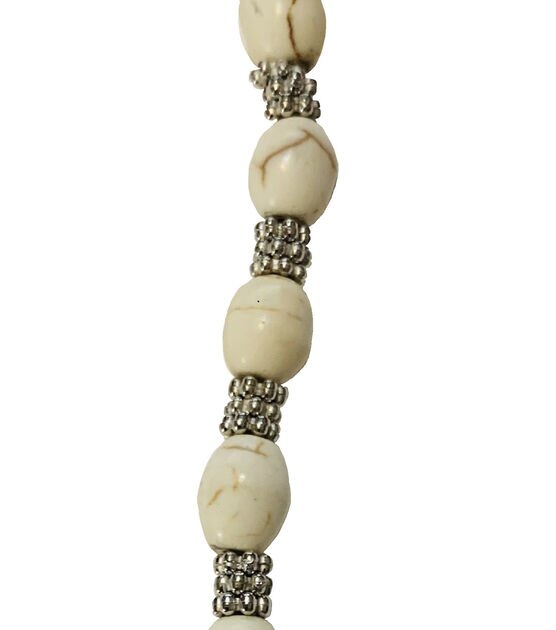 7" Ivory Howlite Strung Beads by hildie & jo, , hi-res, image 2
