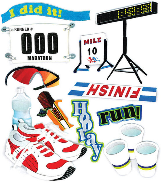 Jolee's Boutique Dimensional Stickers Marathon Runner