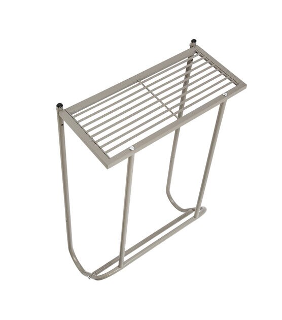Honey Can Do 15" x 25" Nickel Bath Wall Mounted Towel Holder With Shelf, , hi-res, image 5