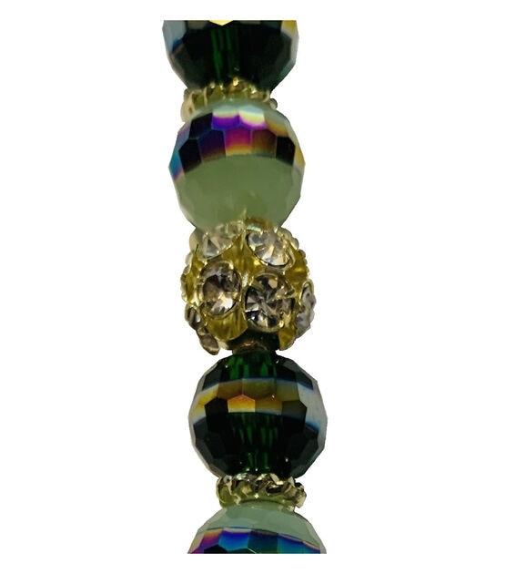 7" Dark Green Glass Strung Beads by hildie & jo, , hi-res, image 2