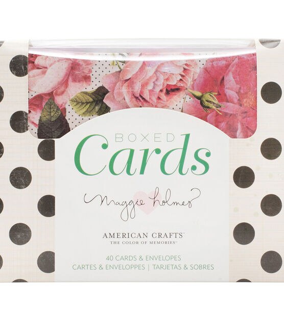 American Crafts Maggie Holmes 40 pk A2 Boxed Cards & Envelopes Open Book