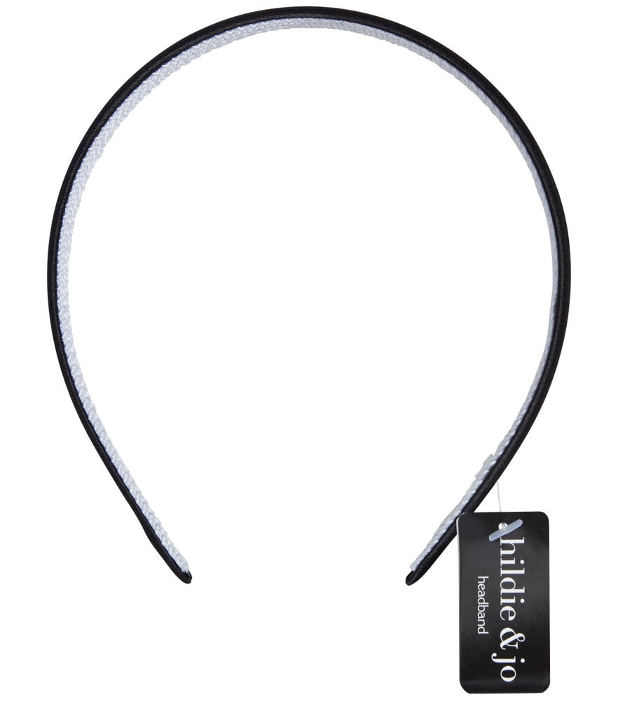 5/8in Satin Headband by hildie & jo, Black, swatch