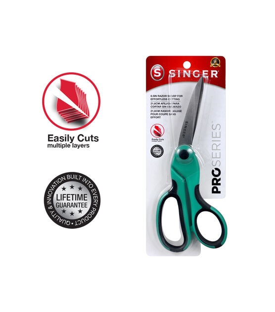 SINGER ProSeries Heavy-Duty Bent Sewing Scissors 8-1/2", , hi-res, image 10
