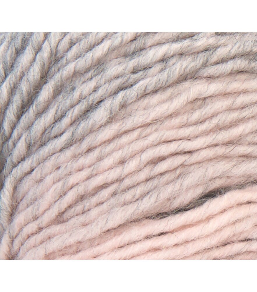 Lion Brand Scarfie 312yds Bulky Acrylic Blend Yarn, Pink Silver, swatch, image 1