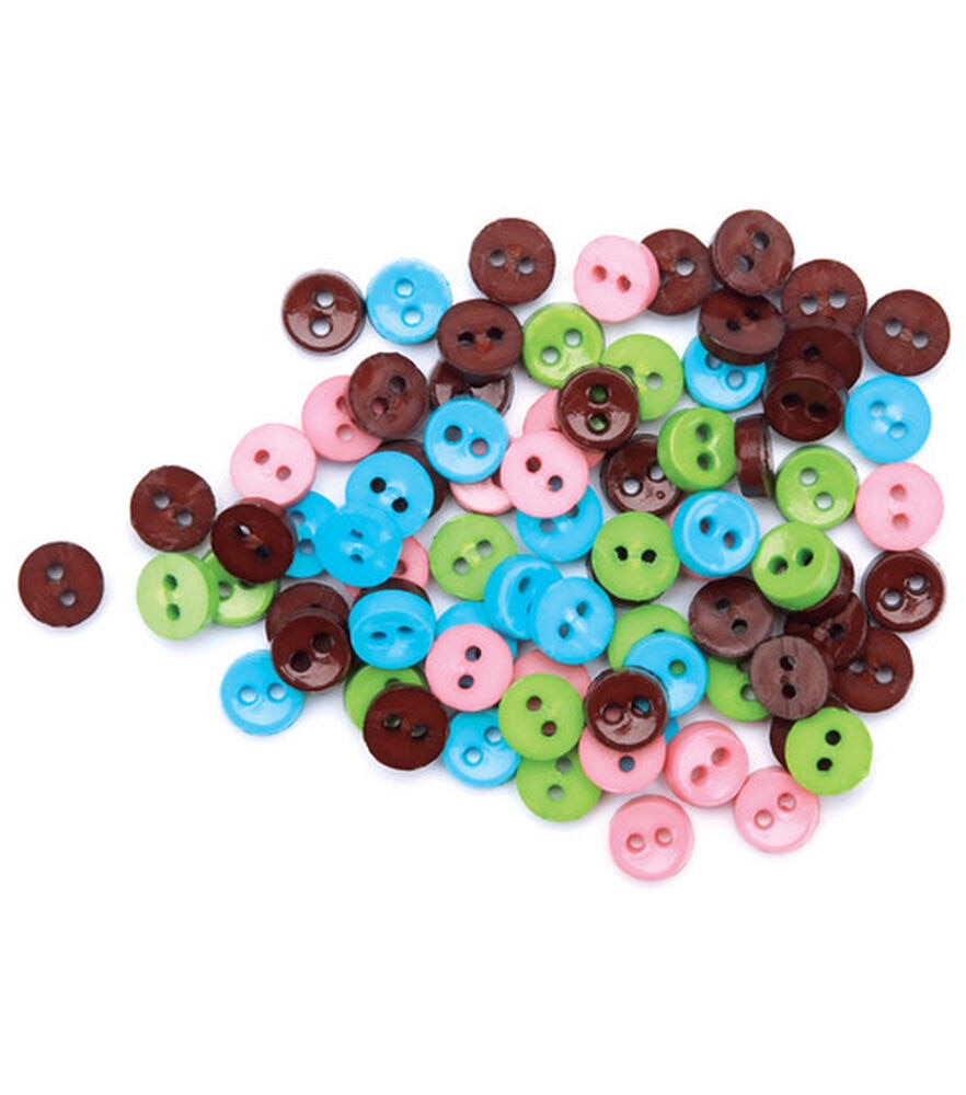 Favorite Findings 75ct Christmas Round 2 Hole Buttons, Mini Clean, swatch
