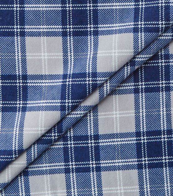 Eddie Bauer Plaid Blue & Gray Flannel Prints Fabric, , hi-res, image 3