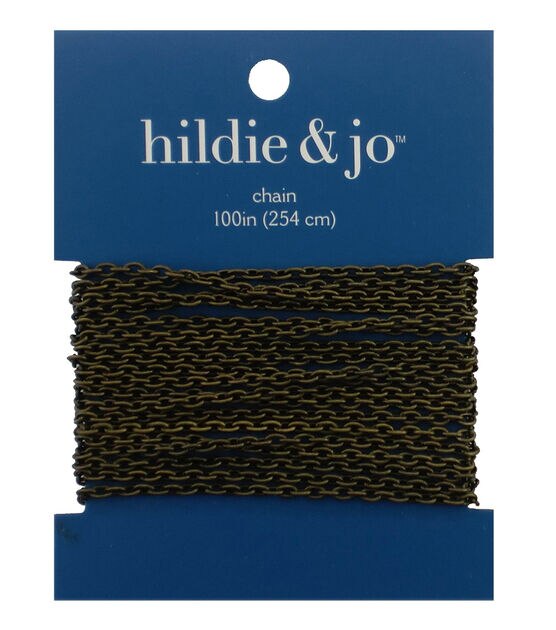 100" Oxidized Brass Oval Cable Metal Chain by hildie & jo