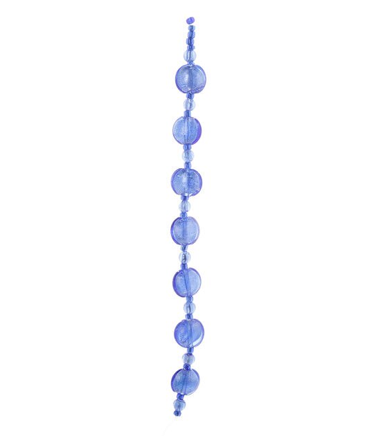 hildie & jo Strung Foiled Glass Beads,Flat Round,Blue,Foil, , hi-res, image 3