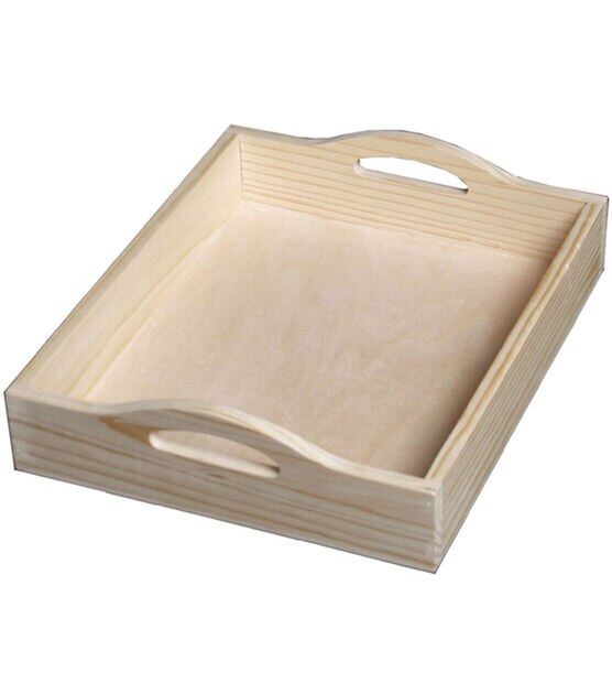 Walnut Hollow Pine & Baltic Birch Rectangle Serving Tray with Handles