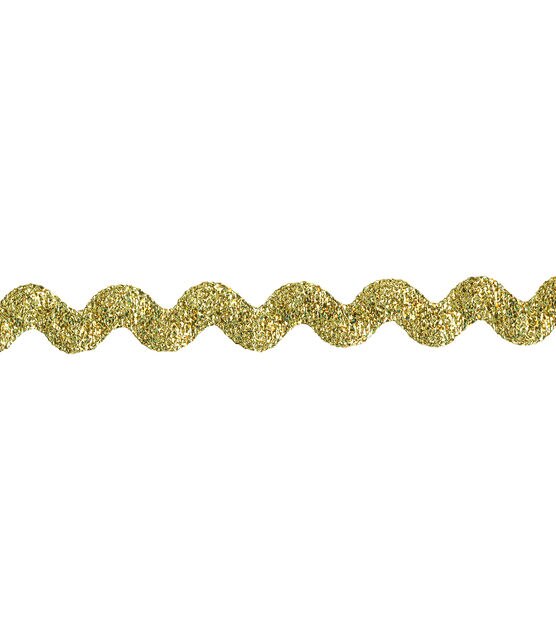 Saturn Sequin Scallop Ric Rac Trim - Gold (Sold by the Yard)