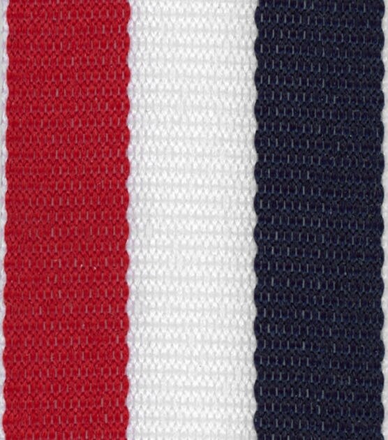 Offray 7/8"x9' Navy Striped Woven Patriotic Ribbon