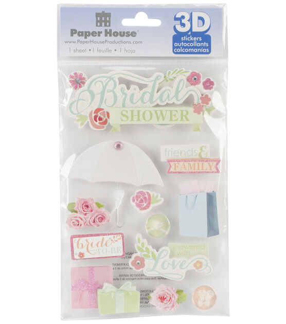 Paper House 11 pk 3D Stickers Bridal Shower