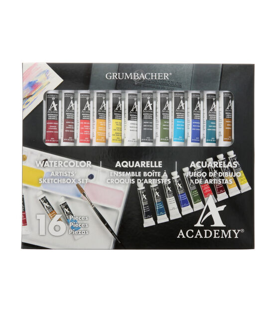 Grumbacher Academy Watercolor Set 12 Colors