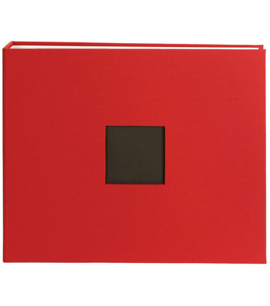 American Crafts 12''x12'' Cloth D Ring Scrapbook Album, Red, swatch