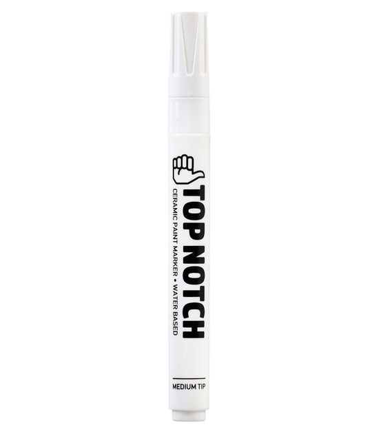 White Medium Tip Water Based Ceramic Paint Marker by Top Notch, , hi-res, image 2