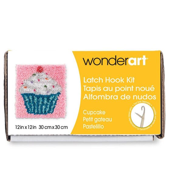 Wonderart Latch Hook Kit 12 in. x 12 in. Cupcake