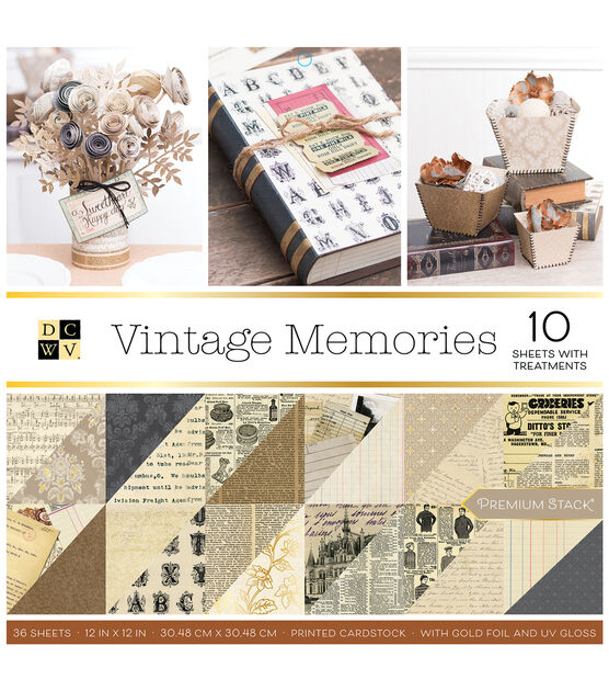 DCWV 36 Sheet 12" x 12" Vintage Memories Printed Cardstock
