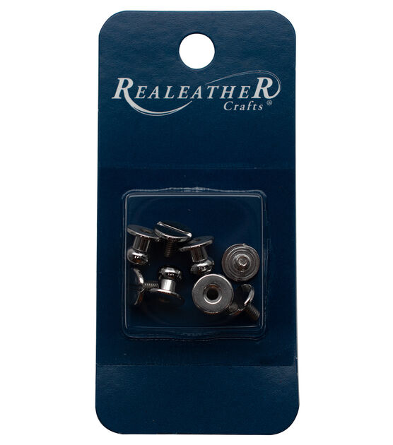 Realeather Crafts Button Studs Silver Plated
