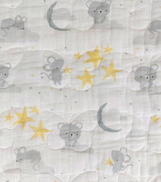Quilted Swaddle Bear & Mouse Icons Nursery Fabric