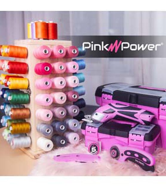 Pink Power 360 Rotating 84 Spool Rack With Storage, , hi-res, image 7