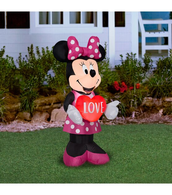 National Tree 42" Inflatable Valentine’s Minnie Mouse, , hi-res, image 3