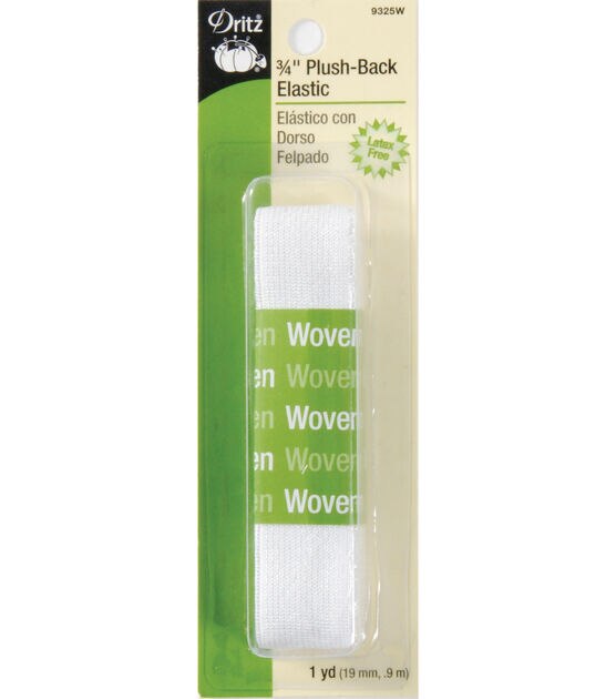 Dritz 0.75" Wide x 1 Yd Plush Back Elastic White